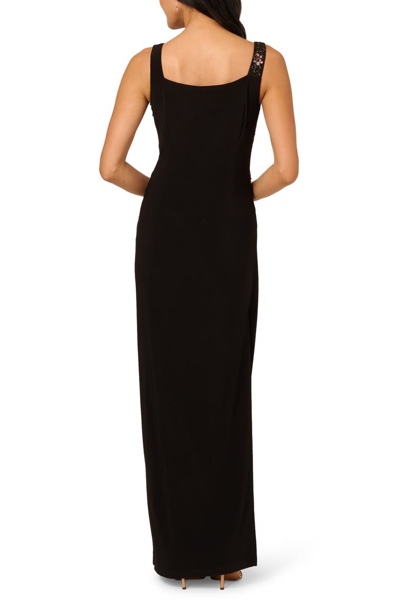 Beaded Jersey Evening Gown, Alternate, color, BLACK MULTI