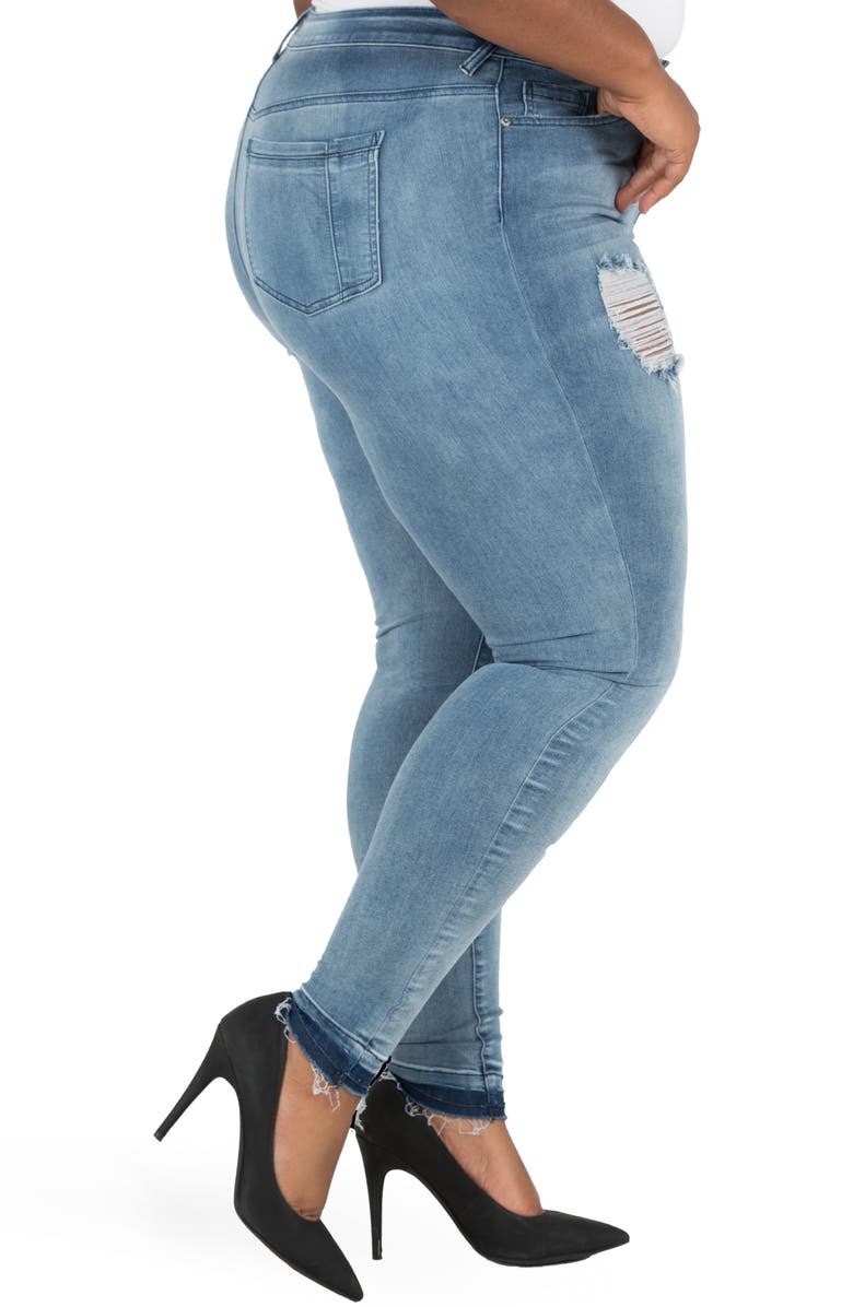 Poetic Justice Corrine Release Hem Skinny Crop Jeans, Alternate, color, 