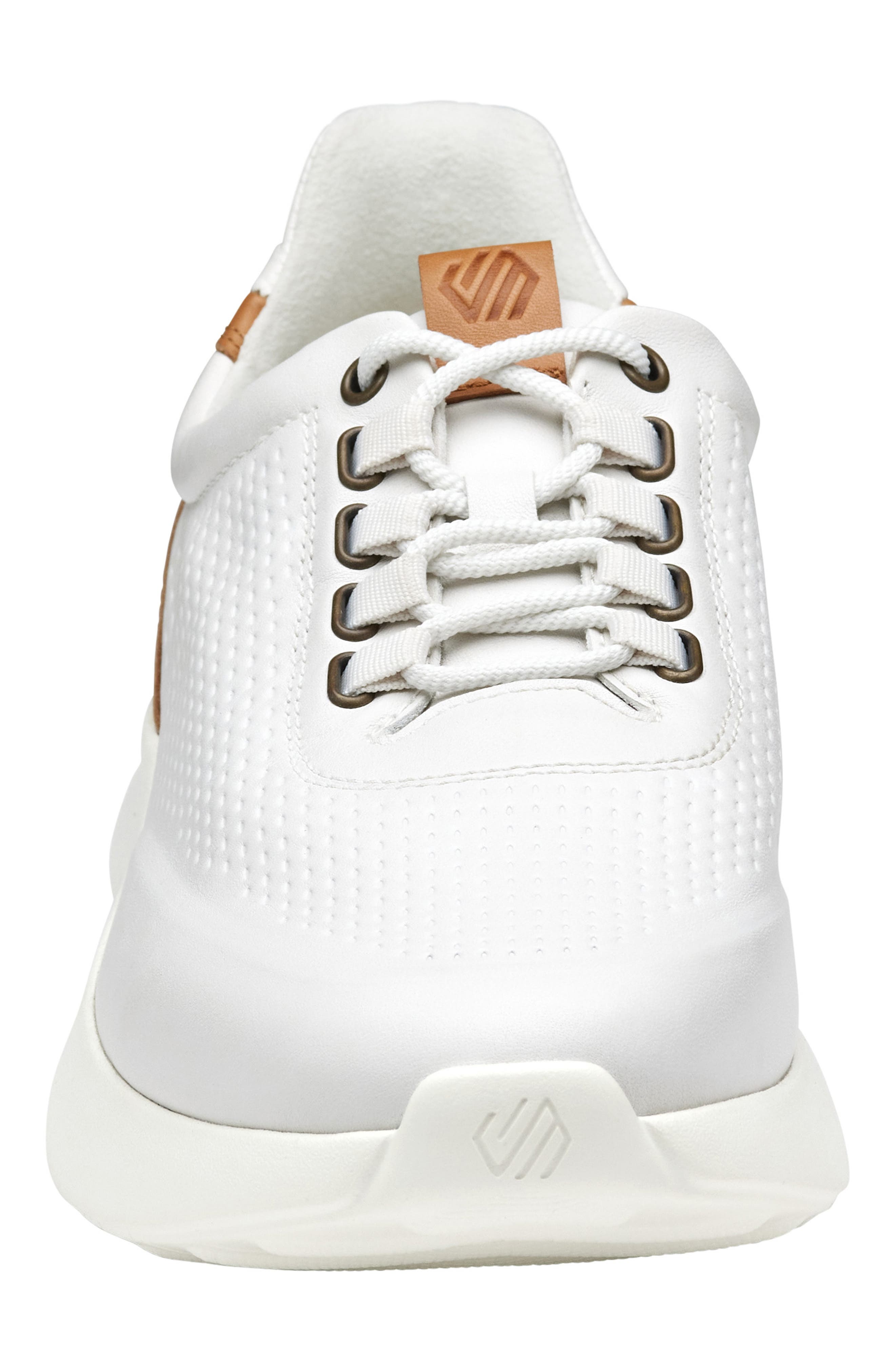 Johnston & Murphy Amherst 2.0 U-Throat Leather Sneaker, Alternate, color, White Full Grain