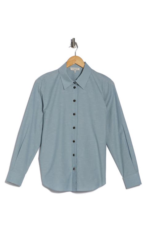 Slub Cotton Button-Up Shirt