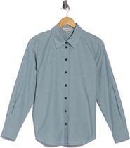 Lafayette 148 New York Slub Cotton Button-Up Shirt