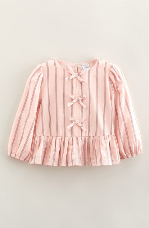 Kids' Bow Front Peplum Cotton Top (Toddler, Little Kid & Big Kid)