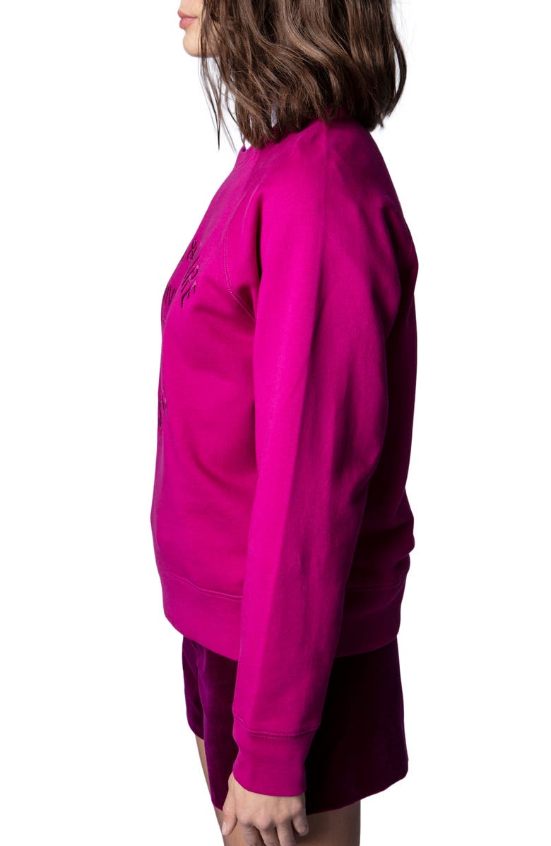 Zadig & Voltaire Tonal Embroidered Cotton Sweatshirt, Alternate, color, 