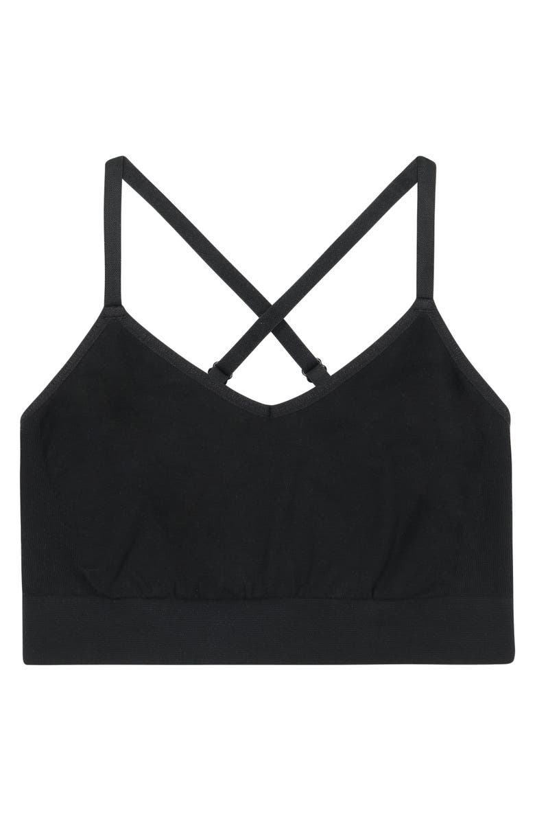 BRABAR Soft Convertible Crop Top to Halter Bralette, Alternate, color, Black