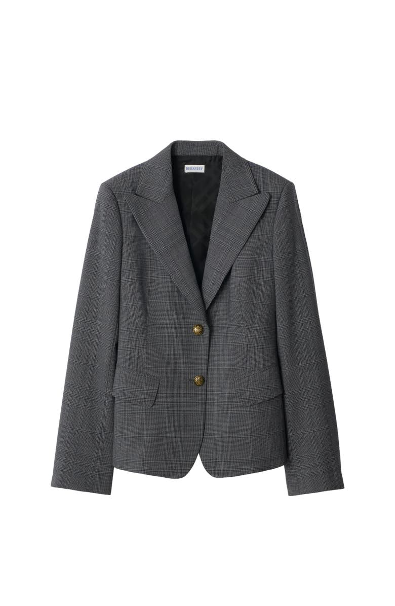 Burberry Check Wool Tailored Jacket, Alternate, color, Silhouette Blue/Granite Grey