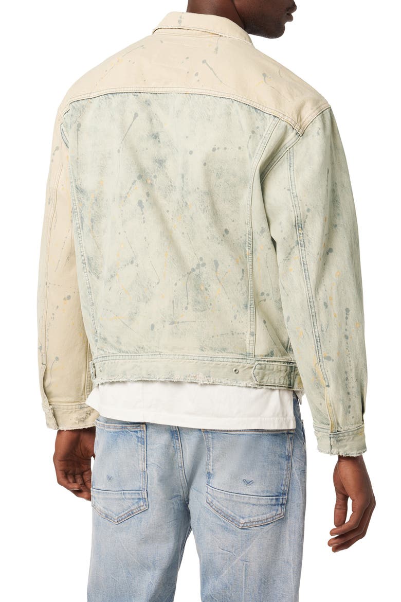 Boxy Denim Trucker Jacket, Alternate, color, TAN ACID