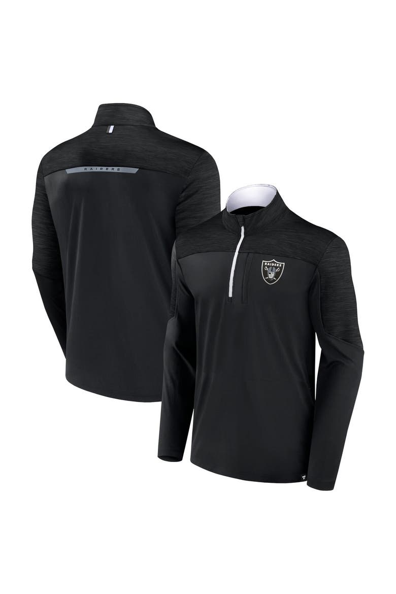 Men's Fanatics Branded Black Las Vegas Raiders Defender Half-Zip Top, Main, color, Black