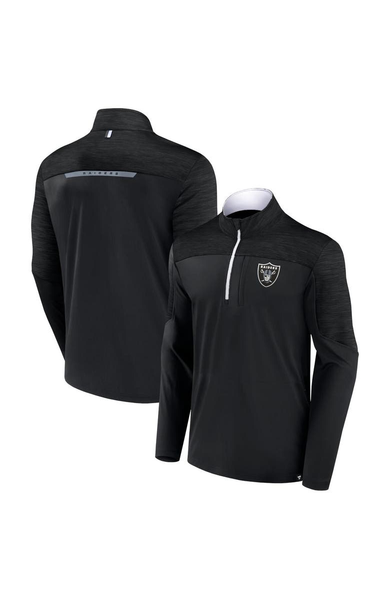 FANATICS Men's Fanatics Branded Black Las Vegas Raiders Defender Half-Zip Top, Main, color, Black