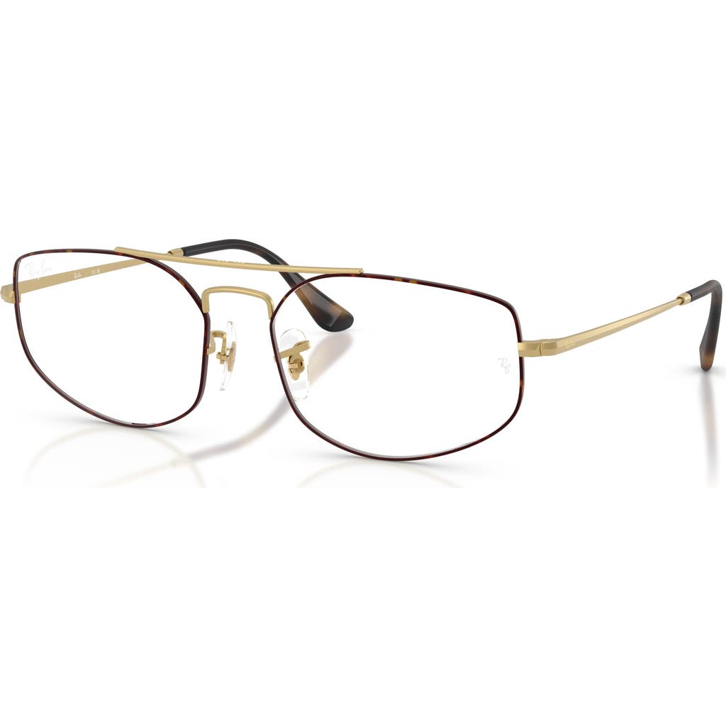 Ray Ban Ray-ban 56mm Irregular Optical Glasses In Gold