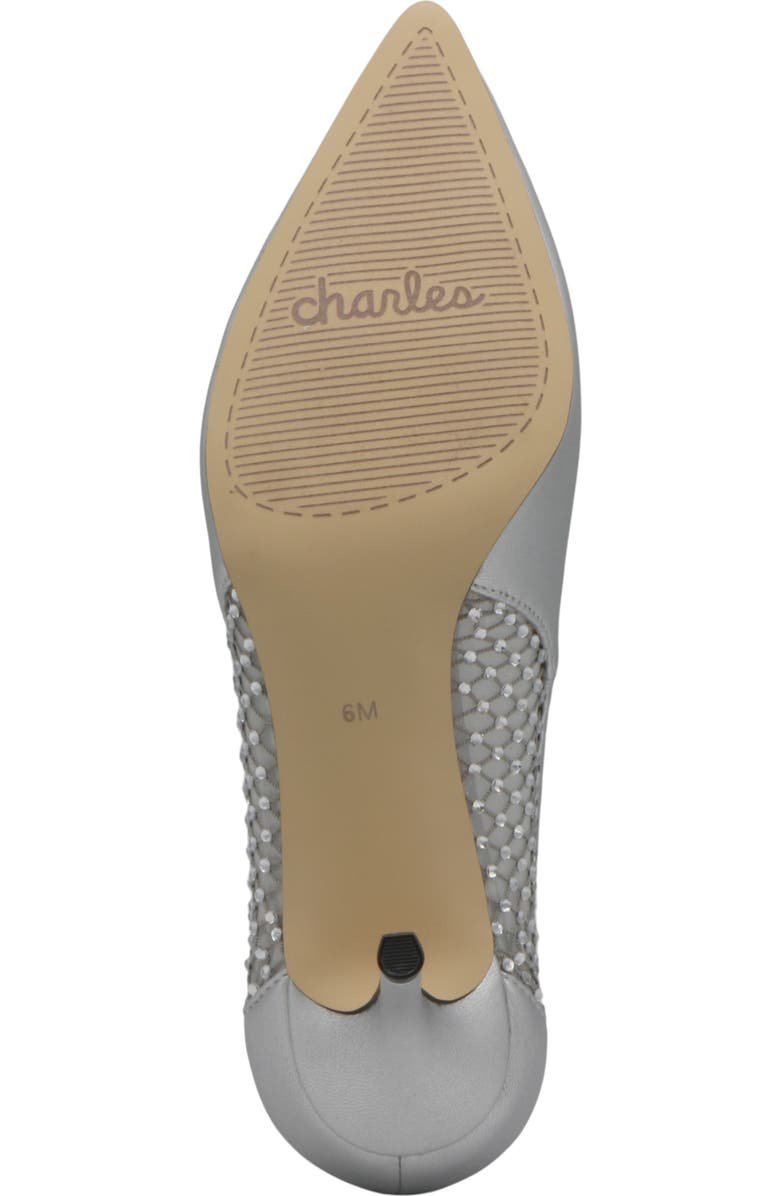 Charles by Charles David Alanna Embellished Pointed Toe Pump, Alternate, color, Chrome