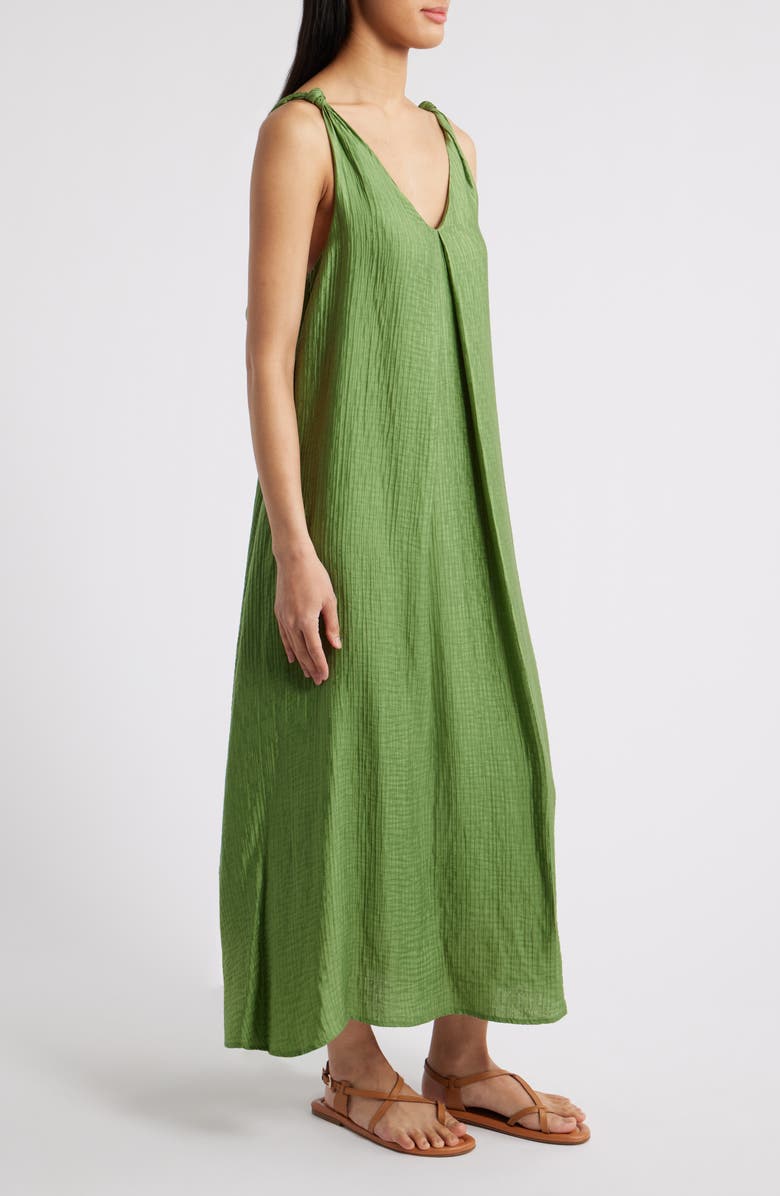 FRNCH Lauria Twist Strap Texture Maxi Dress, Alternate, color, Vert