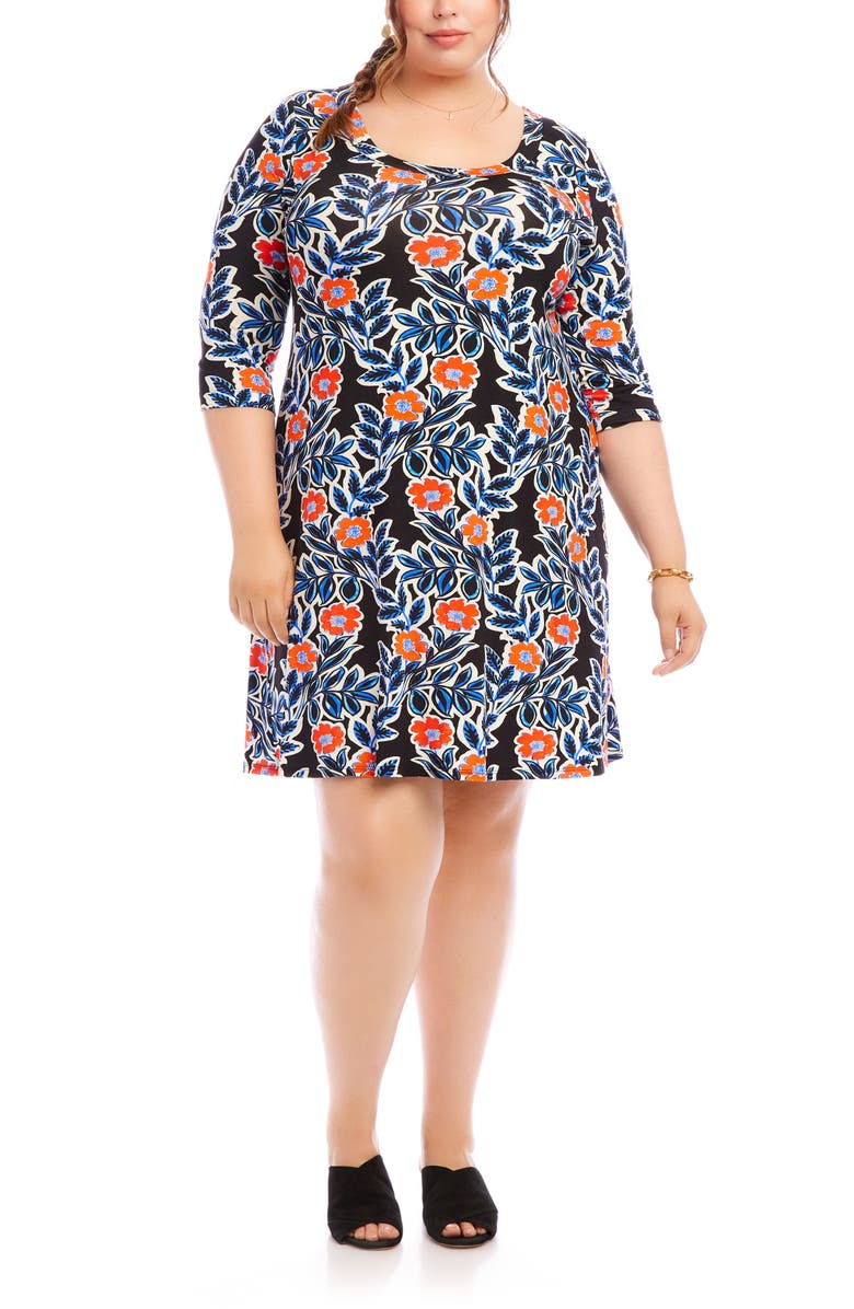Karen Kane Floral Print Jersey Dress, Main, color, 