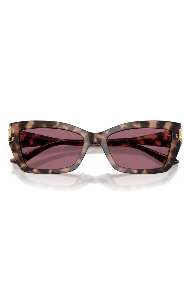 Jimmy Choo 55mm Cat Eye Sunglasses, Alternate, color, Pink Havana / Violet