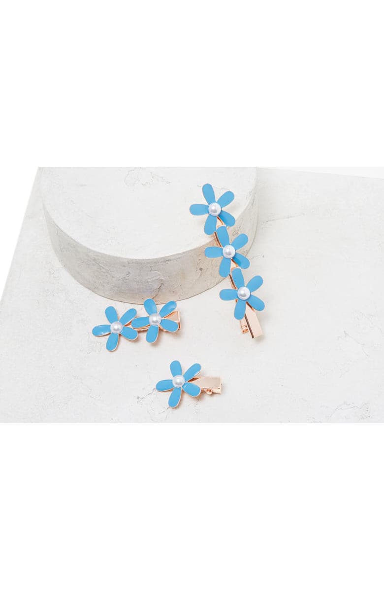 NUME Flower Hair Clip Set, Alternate, color, Blue