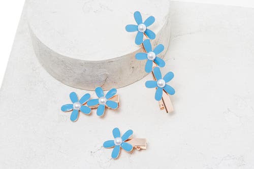 Nume Flower Hair Clip Set In Blue