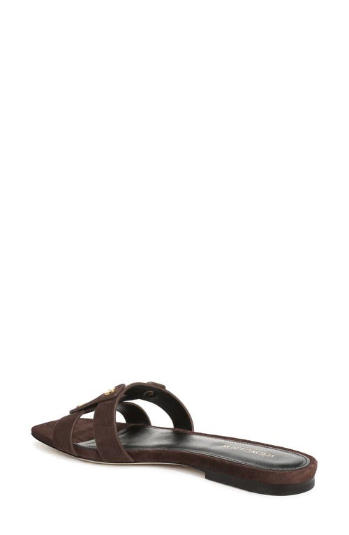 Veronica Beard Via Suede Slides In Brown