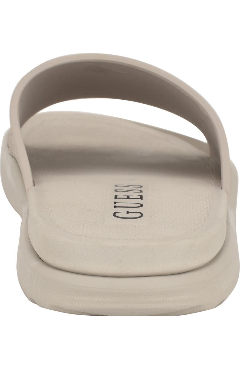 GUESS Magaria Slide Sandal, Alternate, color, Light Grey Logo Multi