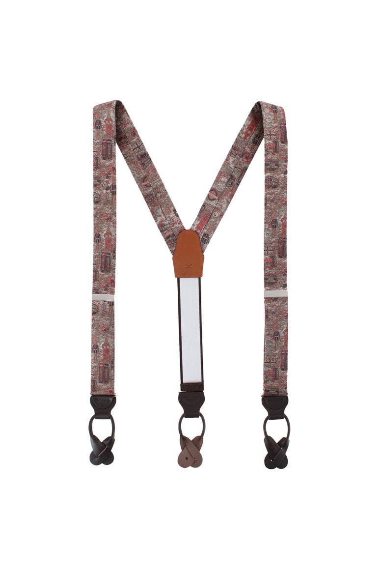 London Tapestry Silk Novelty Button End Suspenders, Alternate, color, Multiple