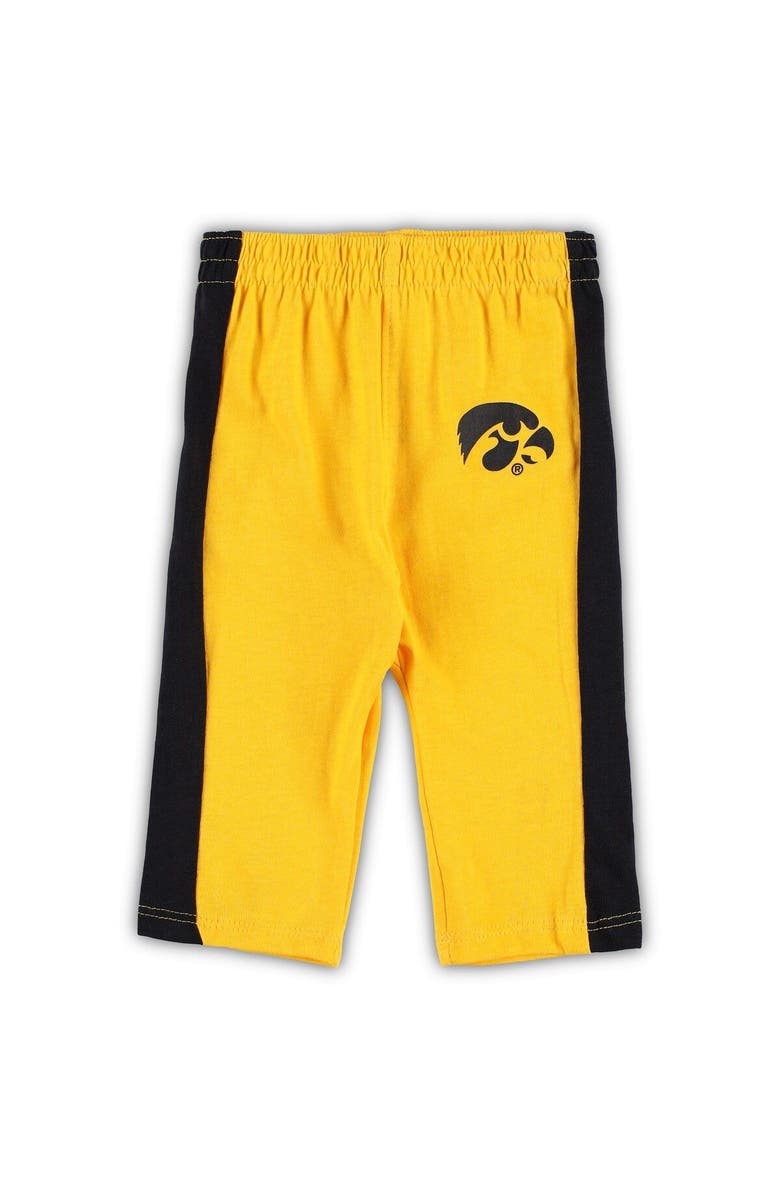 Outerstuff Infant Black/Gold Iowa Hawkeyes Little Kicker Long Sleeve Bodysuit and Sweatpants Set, Alternate, color, Black