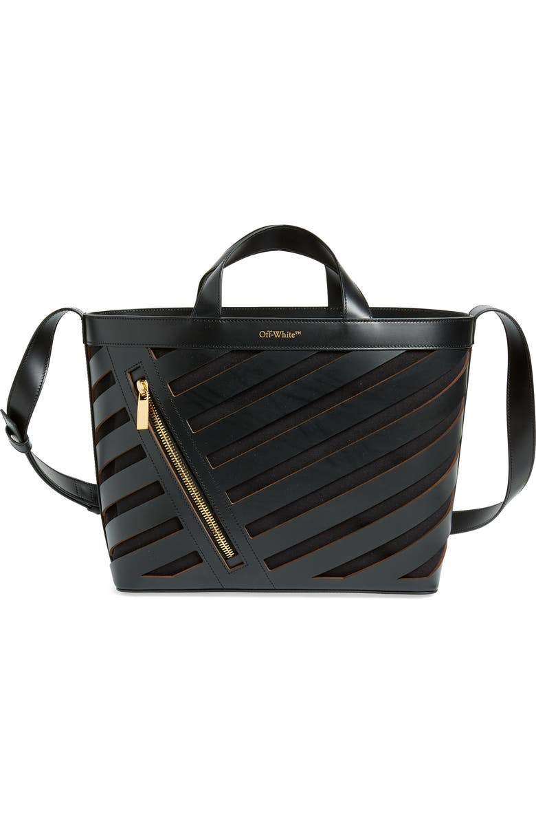 Off-White Small Cutout Diagonal Tote, Main, color,