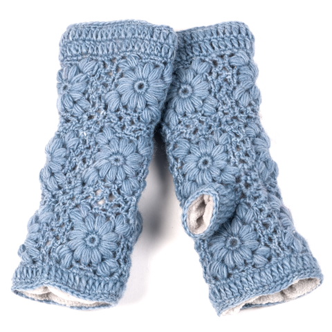Flower Crochet Handwarmers
