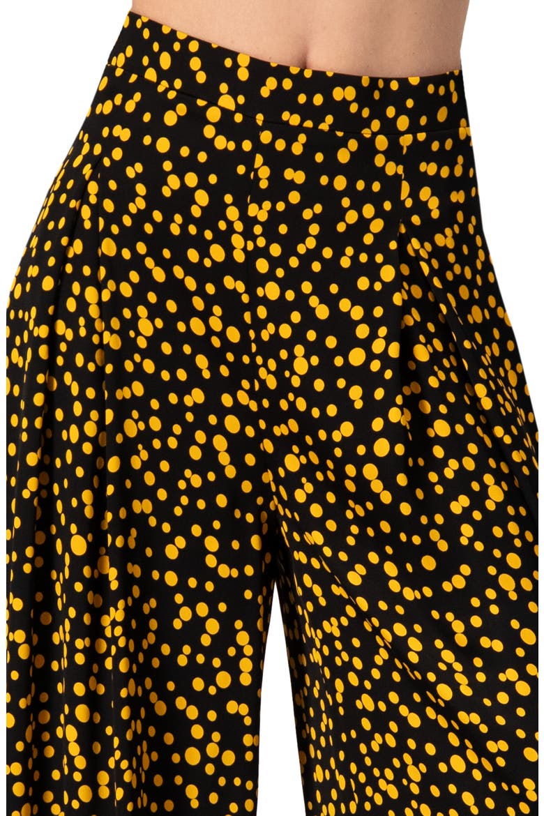Wide-Leg Polka Dot Pants, Alternate, color, Black