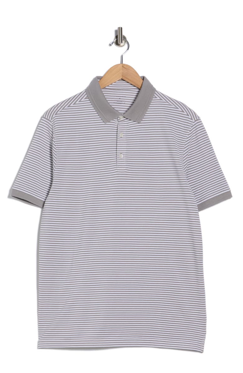 14th & Union Stripe Cotton Blend Polo, Alternate, color, Grey Ted Stripe