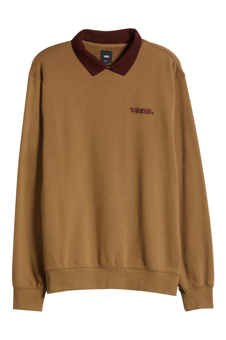 Spread Collar Cotton Blend Sweatshirt, Alternate, color, KANGAROO