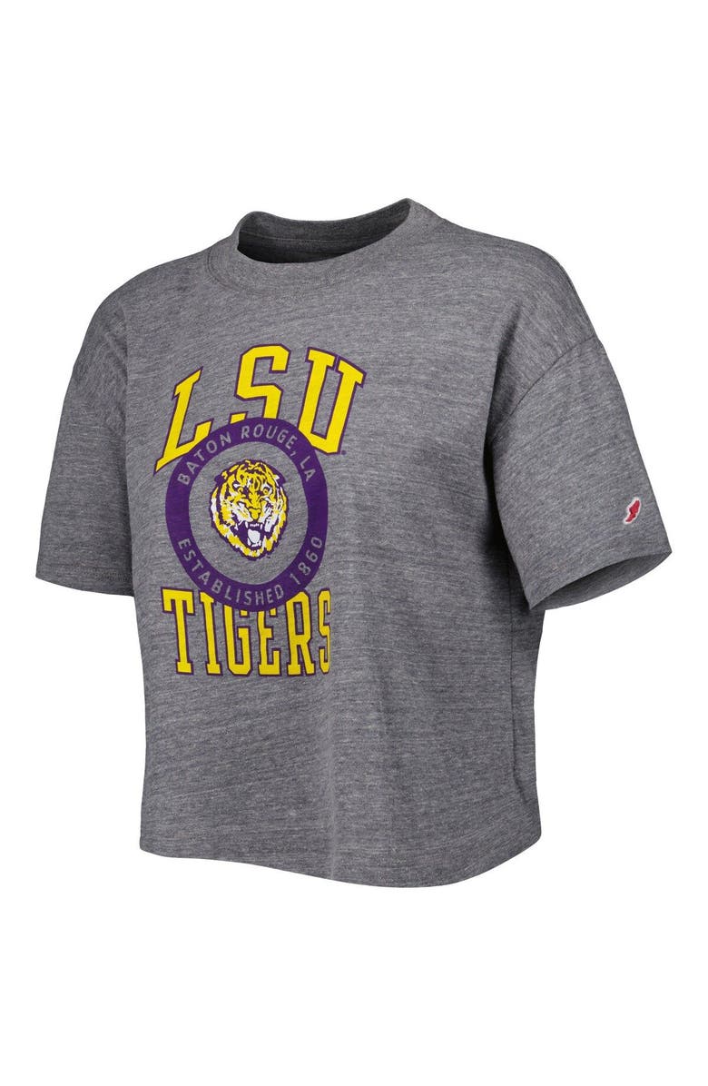 LEAGUE COLLEGIATE WEAR Women's League Collegiate Wear Heather Gray LSU Tigers Intramural Midi Seal Tri-Blend T-Shirt, Alternate, color, 