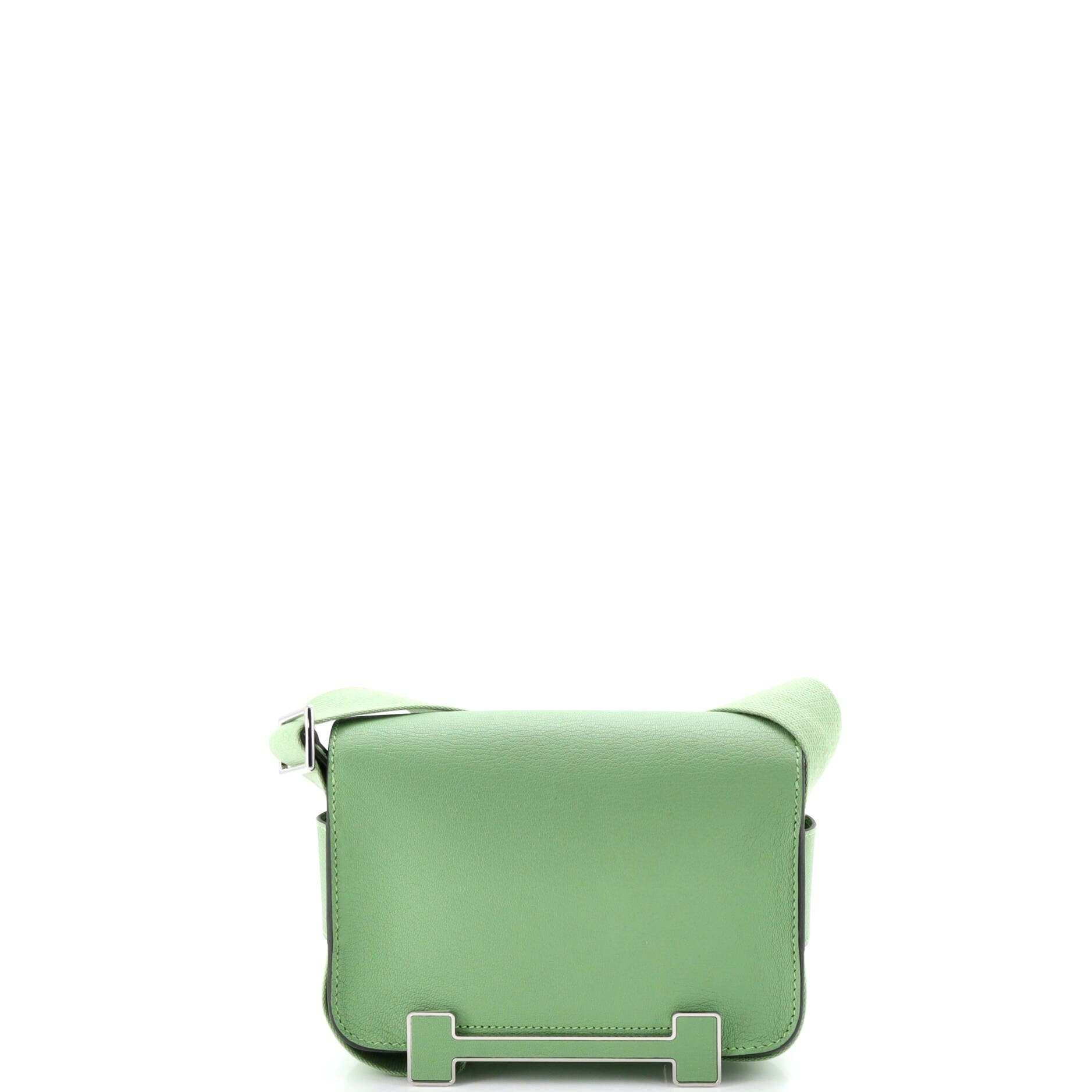 Pre-Owned Hermes Geta Bag Chevre Mysore, Alternate, color, Vert Criquet
