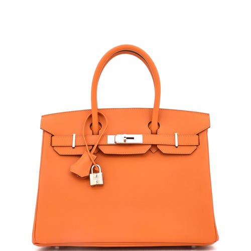 Pre-owned Hermes Hermes Birkin Handbag Orange Epsom With Palladium Hardware 30 In Orange