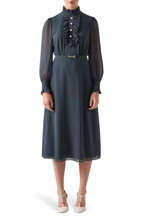LK Bennett Sadie Ruffle Long Sleeve Dress