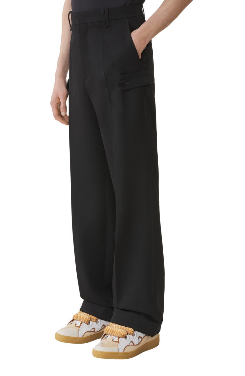 Lanvin Light Wool Chino Pants, Alternate, color, Black