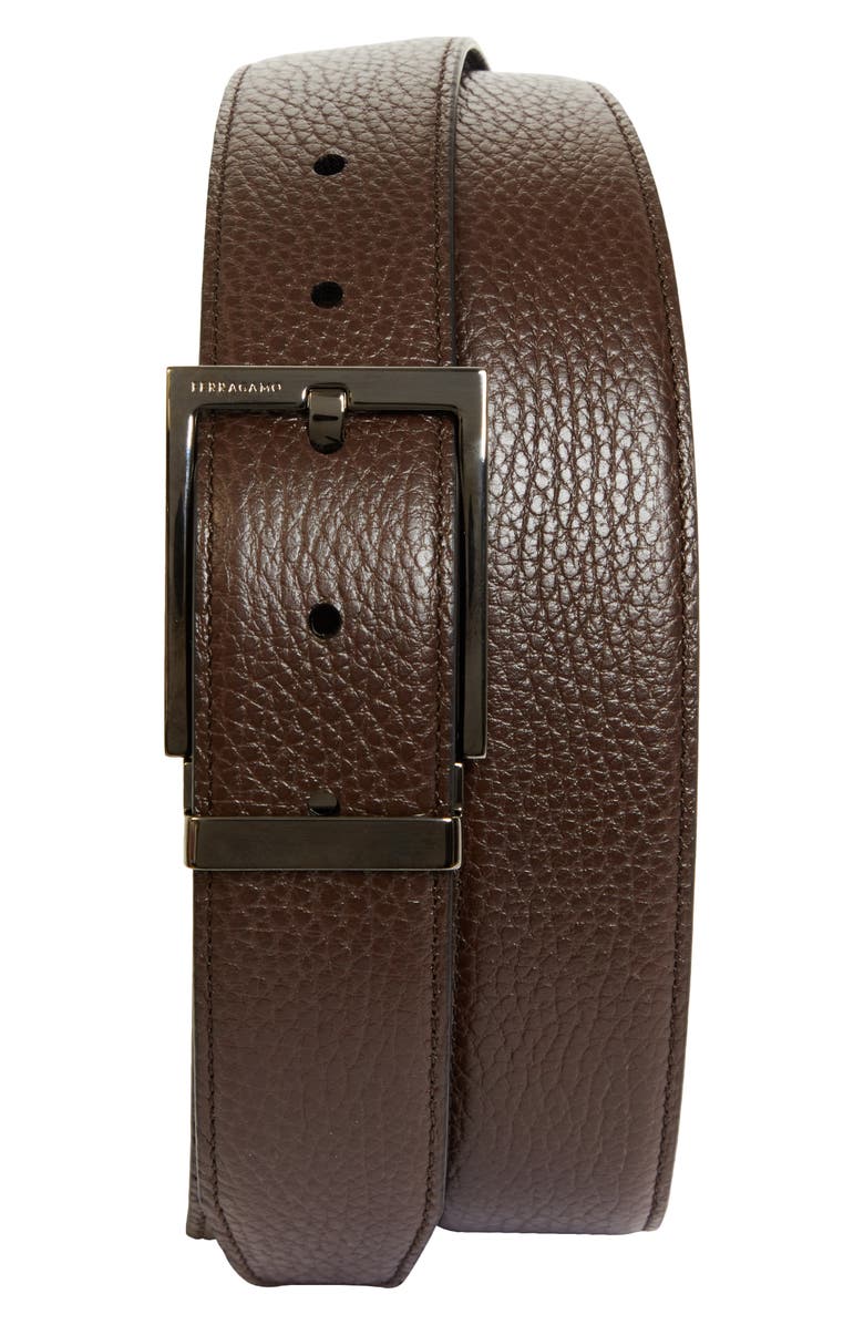 FERRAGAMO Classic Double Adjustable Reversible Leather Belt, Main, color, Moro