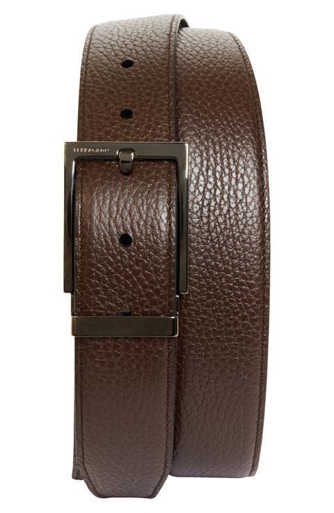 Classic Double Adjustable Reversible Leather Belt