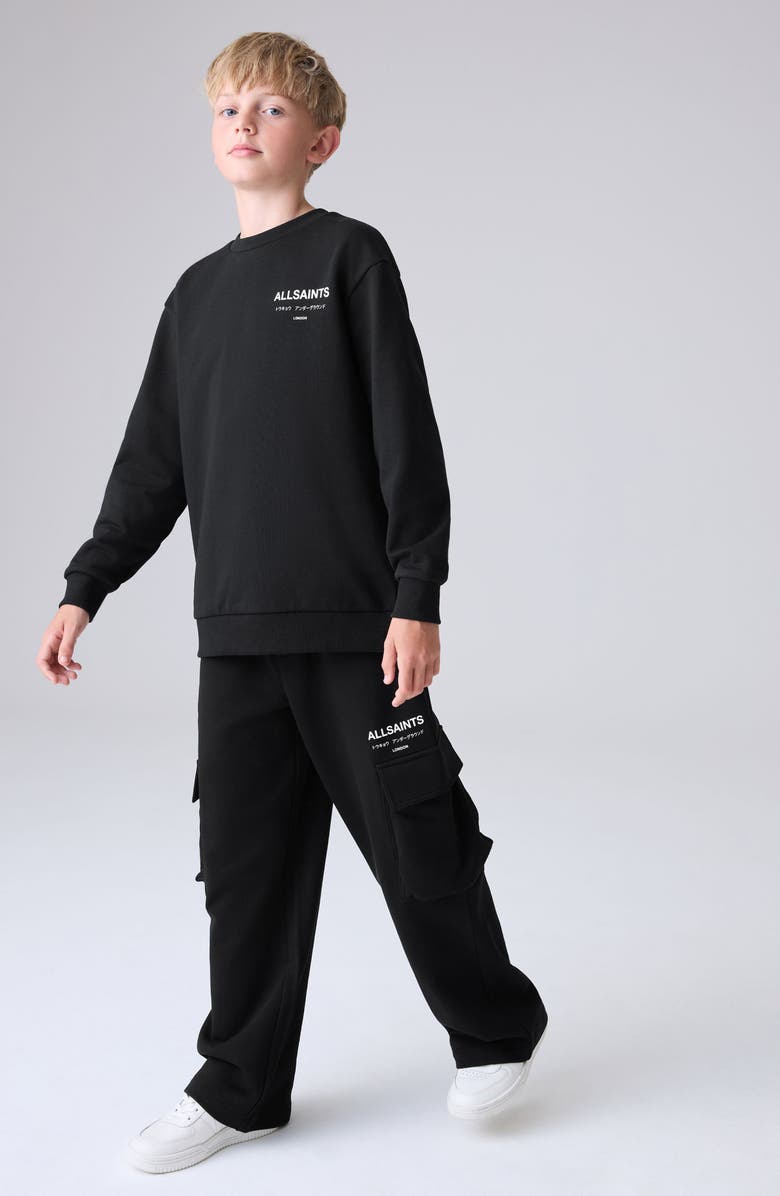 smALLSAINTS by ALLSAINTS Kids' Logo Cargo Pants, Alternate, color, Black