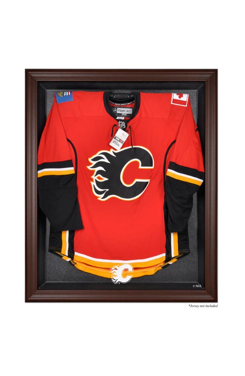 FANATICS AUTHENTIC Calgary Flames Brown Framed Logo Jersey Display Case, Main, color, 