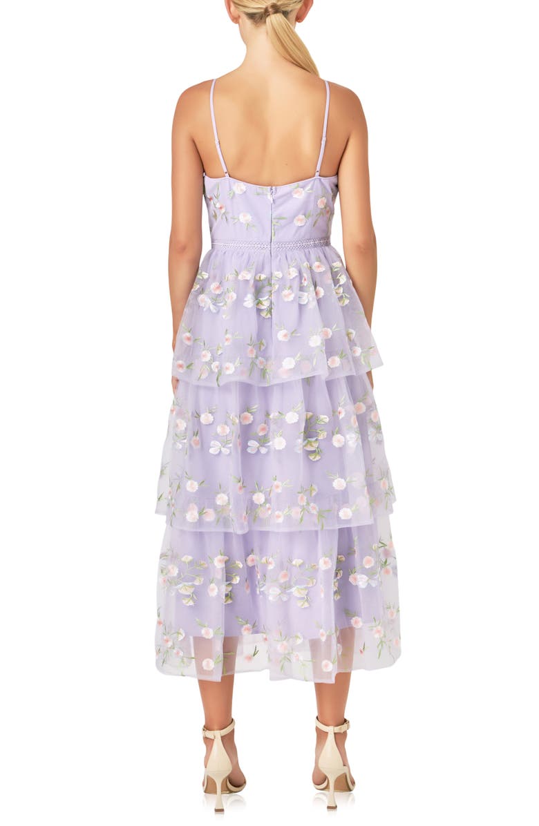 Endless Rose Floral Print Tiered Midi Dress, Alternate, color, 
