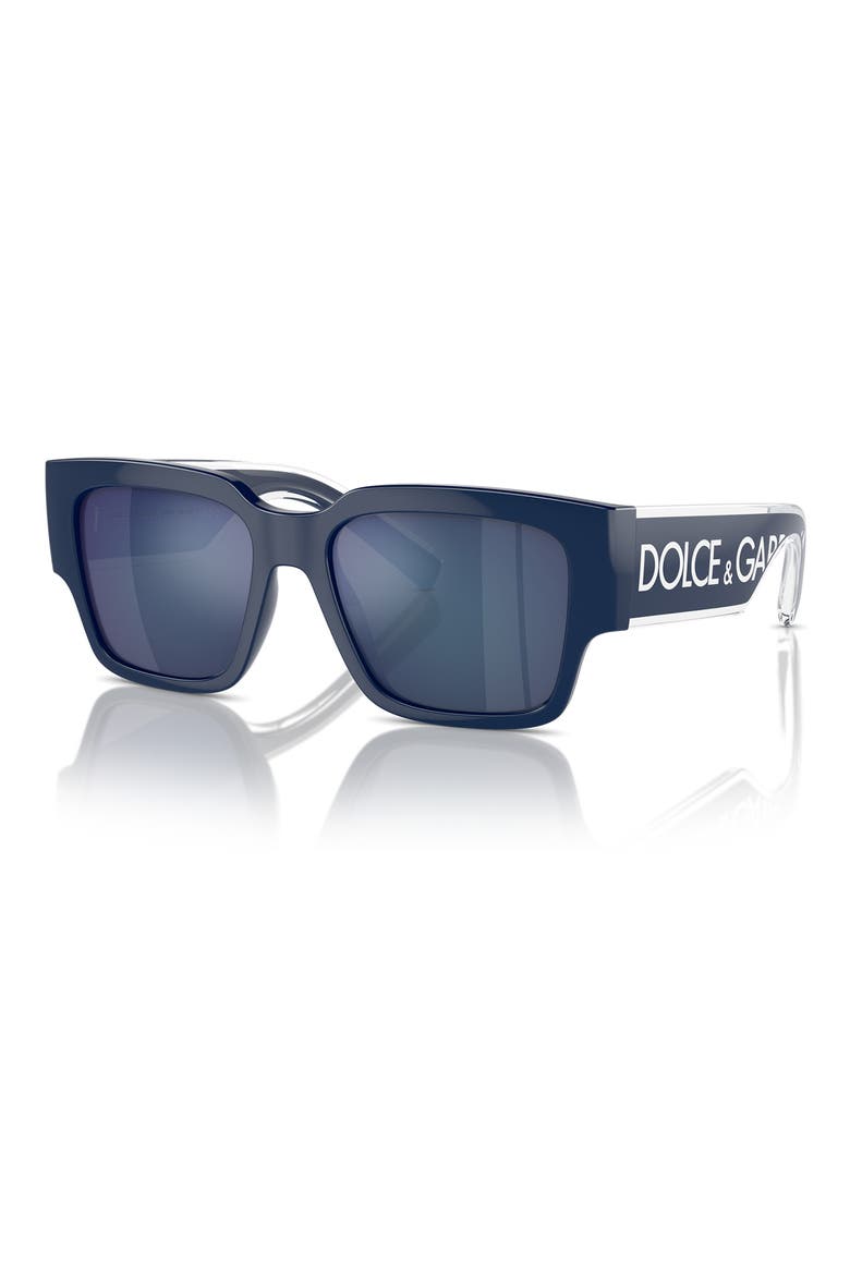 Kids' 49mm Square Sunglasses, Alternate, color, BLUE / BLUE MIRROR BLUE