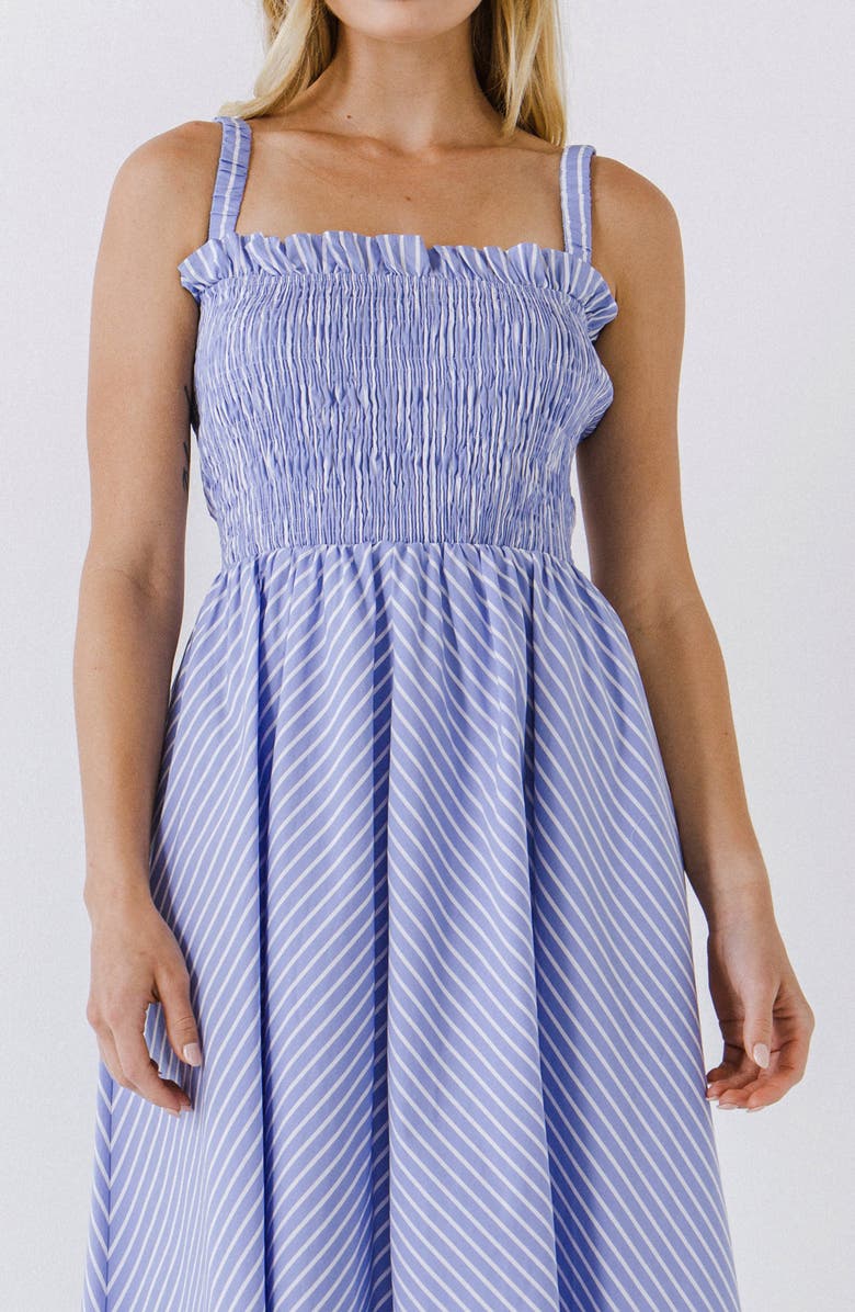 English Factory Sleeveless Stripe Midi Dress, Alternate, color, Powder Blue