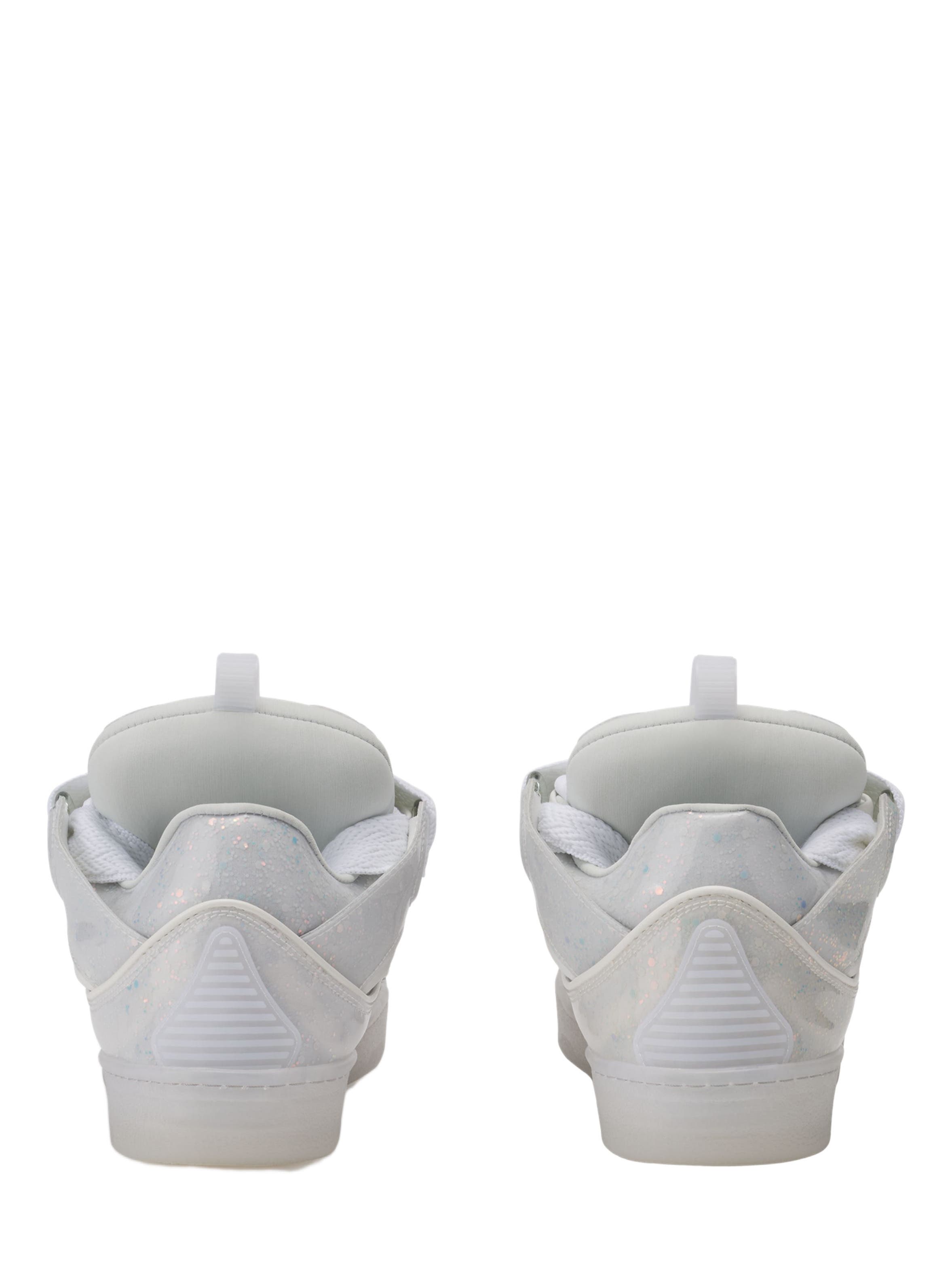 Lanvin Leather Curb Sneakers With Glitter Effect, Alternate, color, 