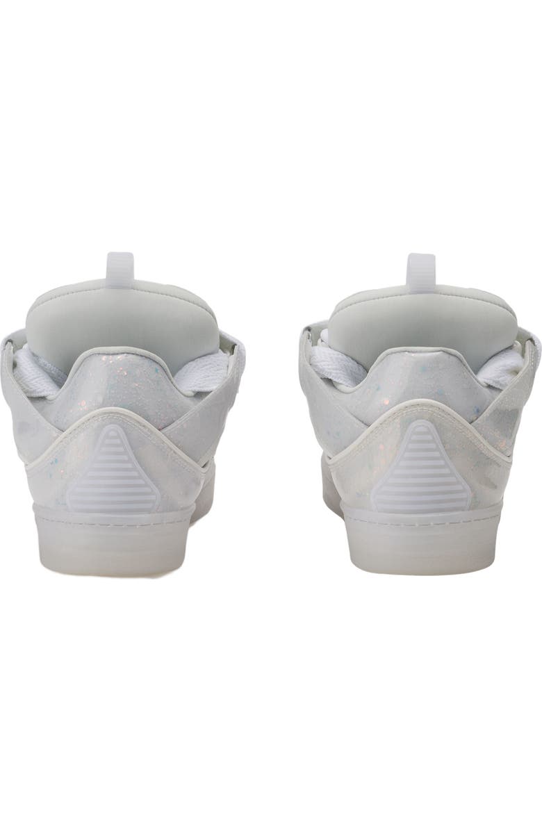 Lanvin Leather Curb Sneakers With Glitter Effect, Alternate, color,