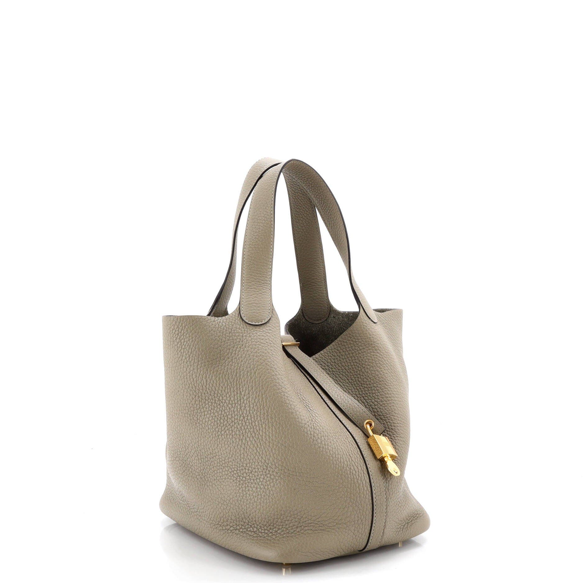 Pre-Owned Hermes Picotin Lock Bag Clemence MM, Alternate, color, Sauge