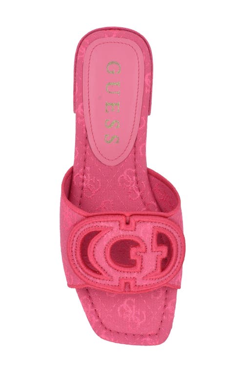 Guess Tarishae Slide Sandal In Medium Pink