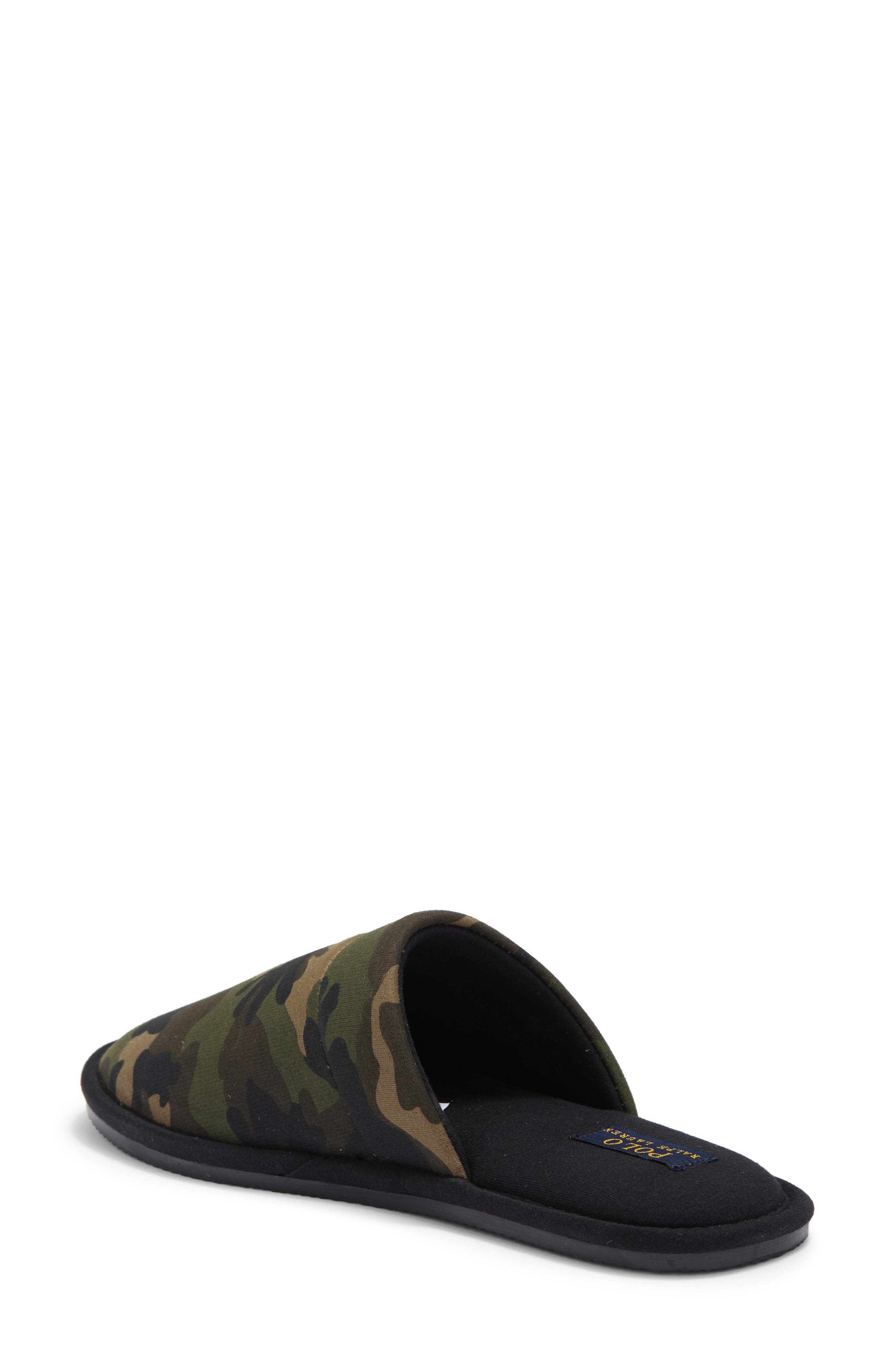 POLO Klarence Camo Print Scuff Slipper, Alternate, color, 