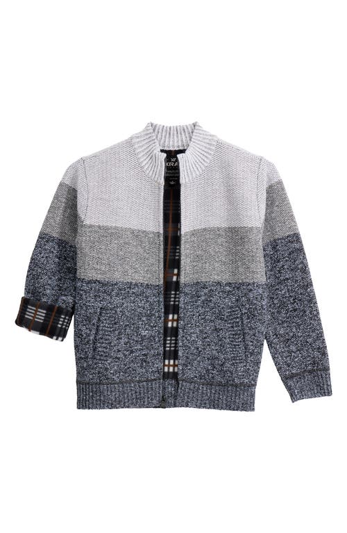 X-ray Xray Kids' Colorblock Full Zip Sweater In Gray
