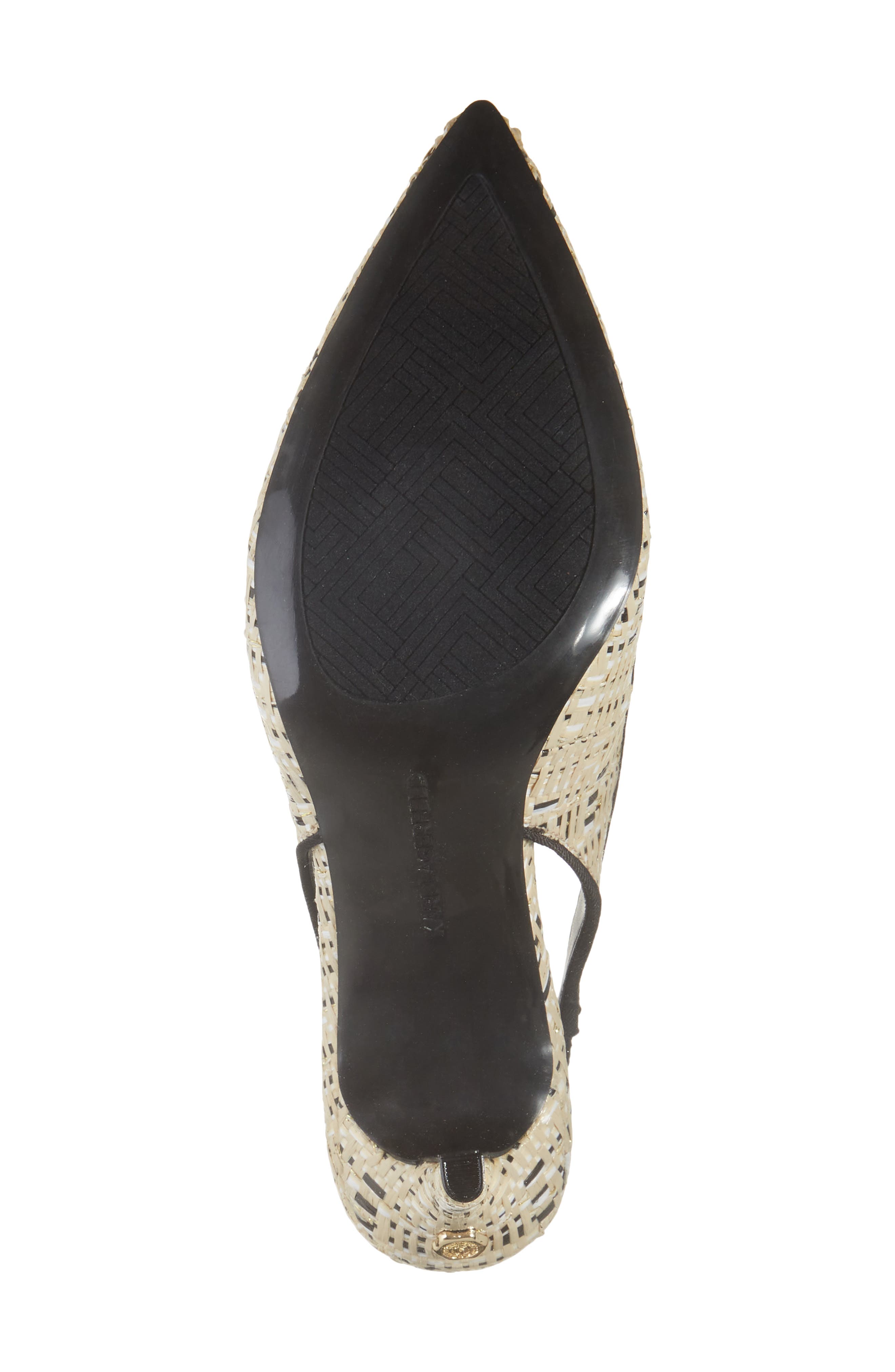 KARL LAGERFELD PARIS Rosalyn Pointed Toe Slingback Pump, Alternate, color, Natural/ Black