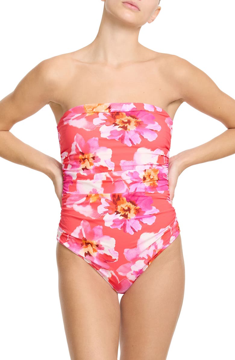 Hanky Panky Strapless Bandeau One-Piece Swimsuit, Main, color, Out Of Office Pink