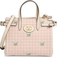 Valentino Garavani Small Antibes Gingham Canvas Tote