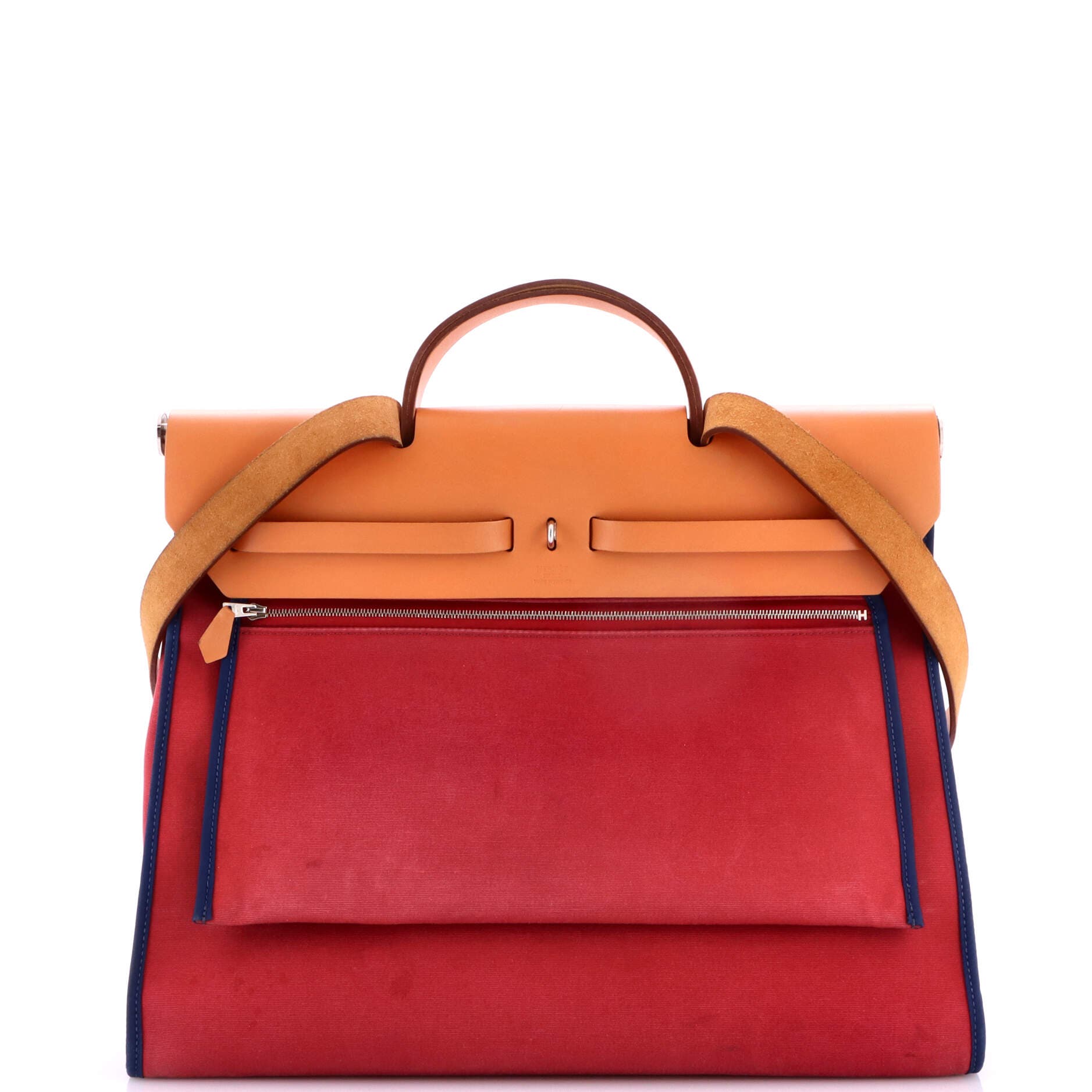 Herbag Zip Leather and Toile 39, Alternate, color, Rubis